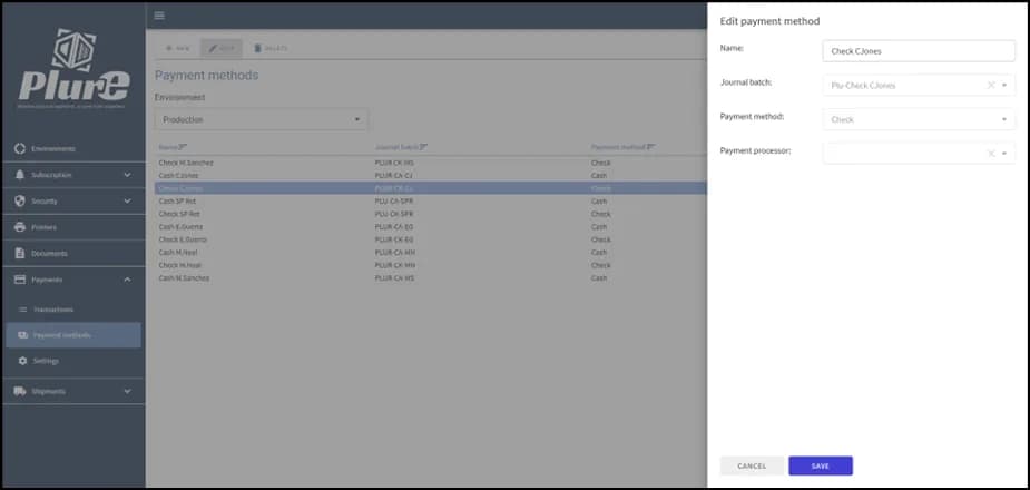 Edit payment method form