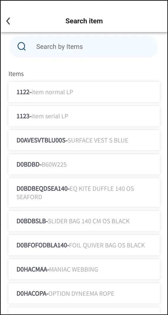 Barcode scanner view used to add an item