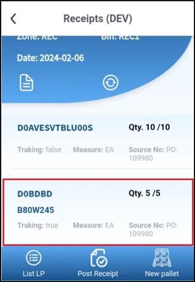 Preloaded serial numbers listed for verification