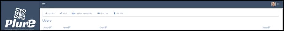 Row actions for a user: reset password, edit, activate, deactivate and delete
