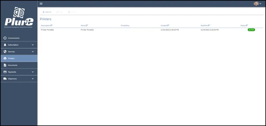 Printers list in the Admin Center