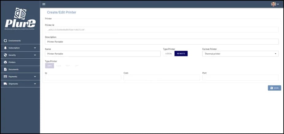 Edit printer form