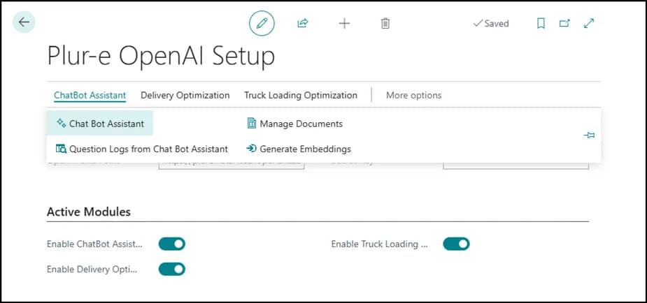 Plur-e OpenAI Setup page with the link to the chatbot