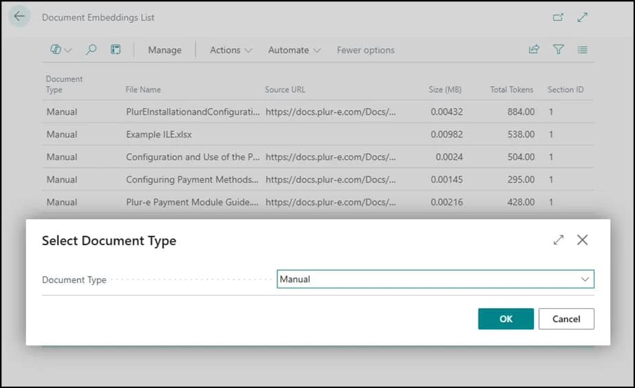 Document type selection after import
