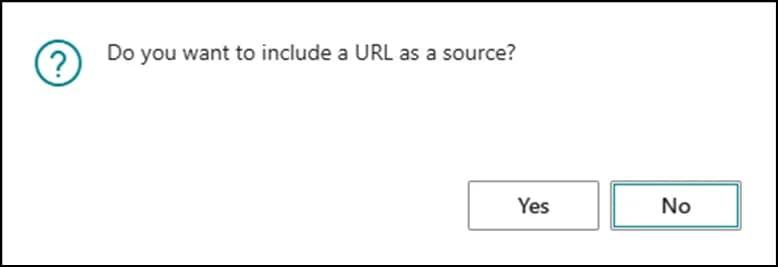 Prompt asking whether the document has a source URL
