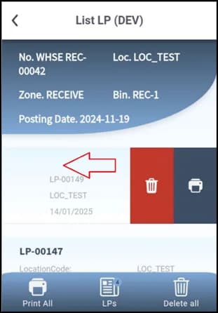 Items inside a license plate with the remove option