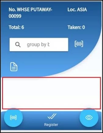 Put-away with the Yes option: all items listed