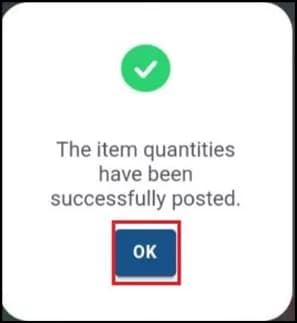 Quantity confirmation for a serialized item