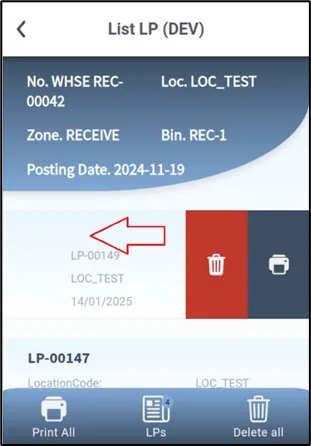 Items inside a license plate with the remove option