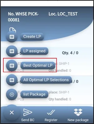 Assign License Plates to Warehouse Pick action with LP-00013 selected
