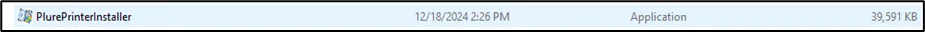 Download bar showing the Plur-e Printer installer