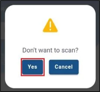Prompt asking whether to avoid scanning items