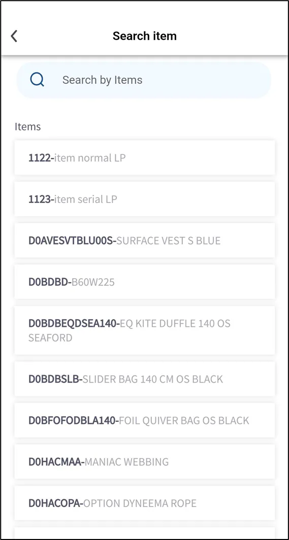 Barcode scanner view used to add an item