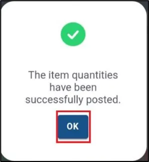 Quantity confirmation for a serialized item