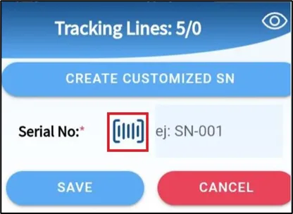Scanning a serial number with the device camera