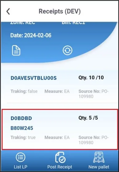 Preloaded serial numbers listed for verification